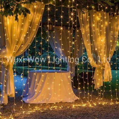 LED Curtain Light 306 LED 3m X 3m 8 Modes Festoon Outdoor Lights Garden String Lights Outdoor/Indoor Decorative Gazebo String Lights for Garden