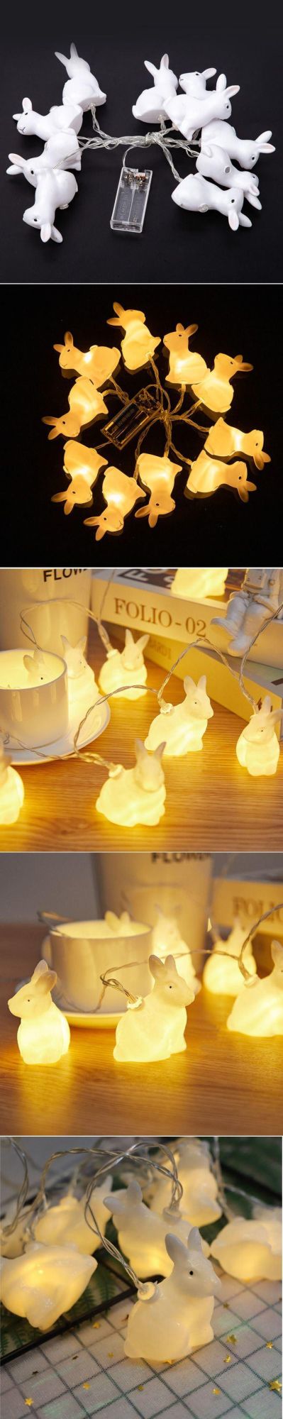 Rabbit-Shaped Battery Box Easter Decorative String Light