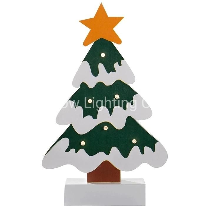 Colourful Wood Table Christmas Decoration - Tree