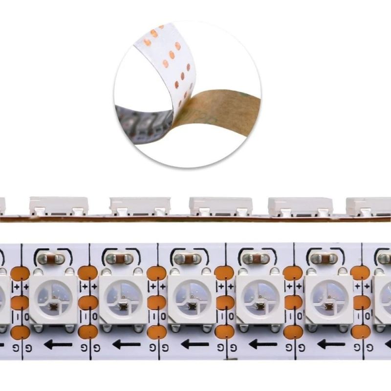 LED Pixel Strip Light DC 5V Ws2812 Ws2812b Individually Addressable RGB Smart Pixels Strip 2812 IC Waterproof