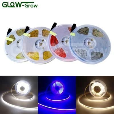 12V 5m 480LEDs/M 8mm Pfc Board LED COB Strip Light with GS Approval for Project Decoration
