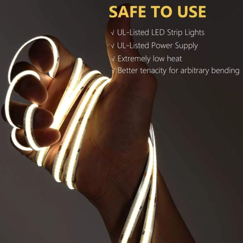 180 Degree 12V 24V COB LED Light Strip 480/512LED CRI 90 IP68 Waterproof Light Strip Tape Lights