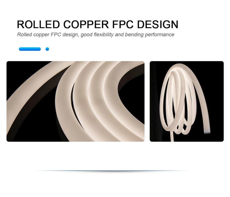 360 Degree Viewing Warm White 2700K LED Neon Flex Strip for Building Decoration