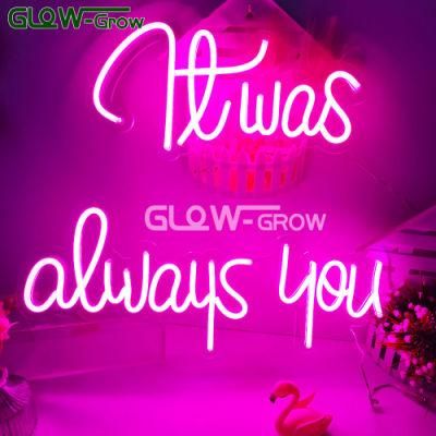 60*24cm 12V It Was Always You LED Neon Light Sign with Dimmer