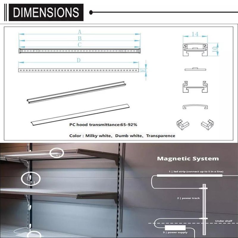 Slim Style Lhelf Light LED Strip Bar Light for Shop Window