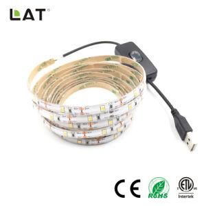 DC5V IP20 IP65 LED 2835 5m 30 60 120LEDs Ww Strip Tape Back Light USB for TV Computer Ce ETL UL