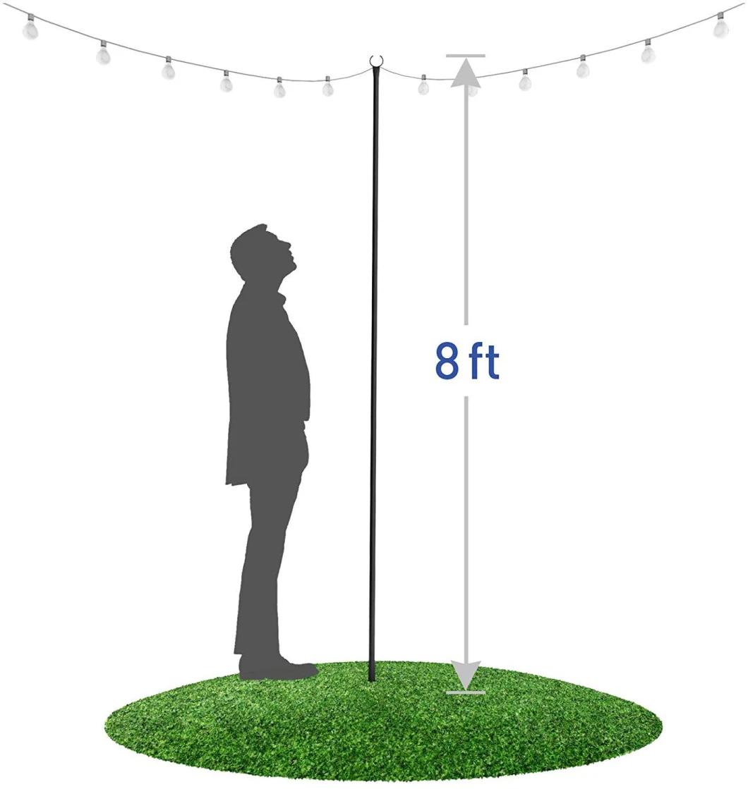 Poles for Outdoor String Lights. Festoon Pole for Hanging Festive Lights. Stainless Steel Connecting Rod