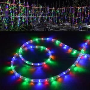 360 Round LED Neon Strip Rainbow Tube Light 220V 110V AC RGB LED Rope Light Ribbon Waterproof Flexible Strip Lighting for Outdoor Decoration