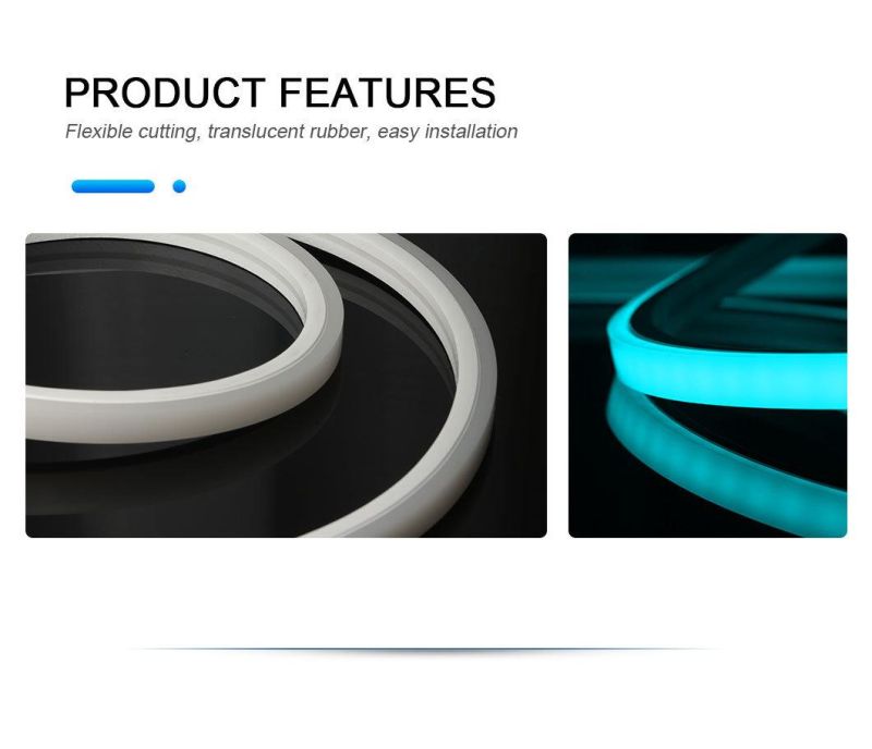 144LEDs/M 24V 10mm Silicone Extrusion IP66 Waterproof High Brightness Constant Current Square LED Flexible Neon Strip