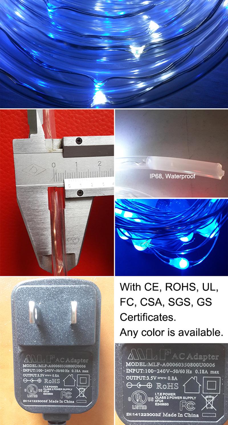 Adapter Powered Waterproof Mini Tube String Lights for Household Lighting