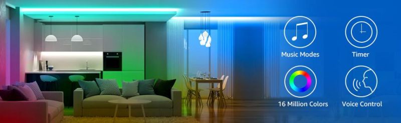 5050RGB LED Strip Rope Lights for Home Decoration at Holiday Party Wedding Christmas