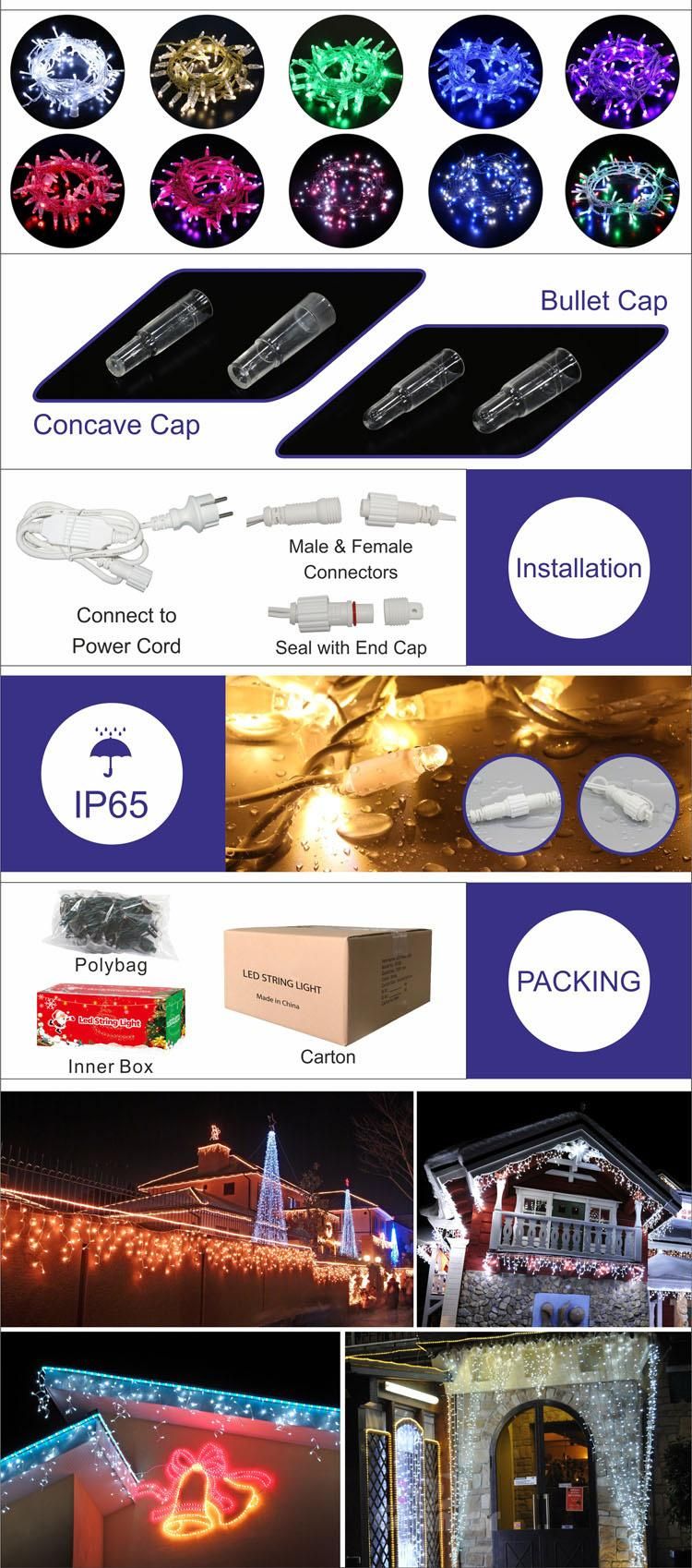 LED Rubber Garland Lights Christmas New Year Decoration