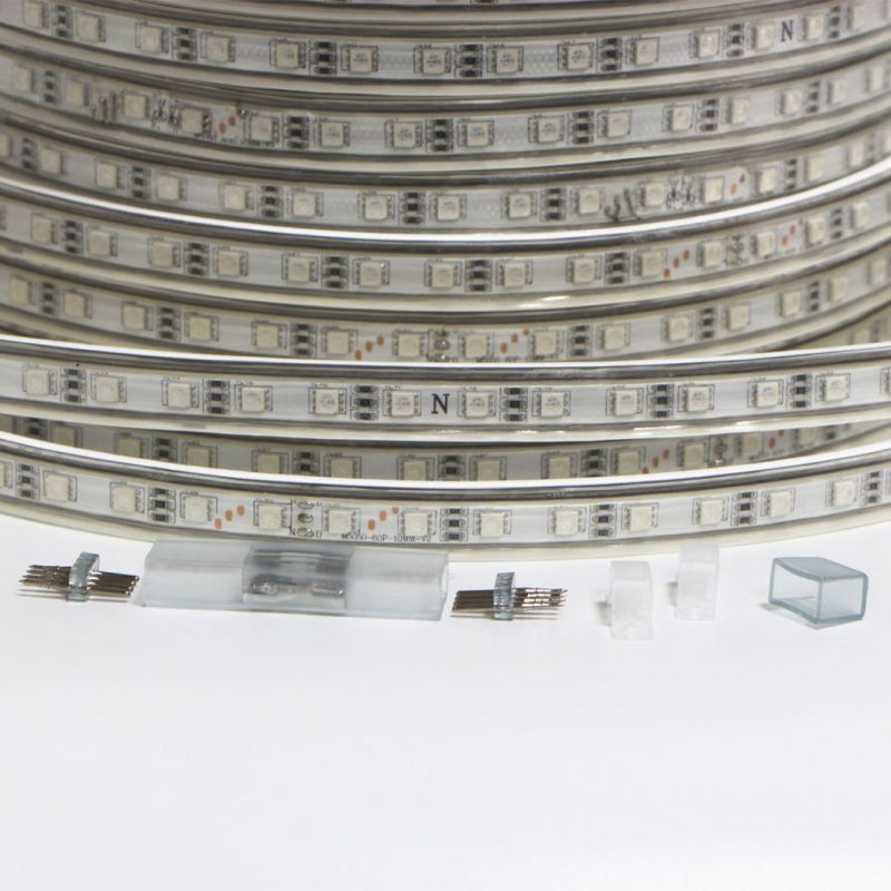 220V 110V RGB LED Strip Lights 5050 50m 100m Multicolor Flexible Roll IP65 Outdoor Waterproof RGB Dual Color Rope LED Light Strip