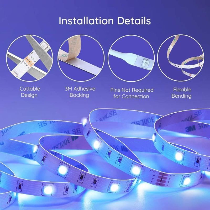 LED Strip Lights with Remote, RGB Color Changing LED Light Strips for Home Decoration