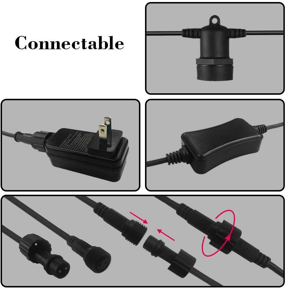RGB Patio Lights with Reomte Control, LED Commercial Grade Porch Lights String