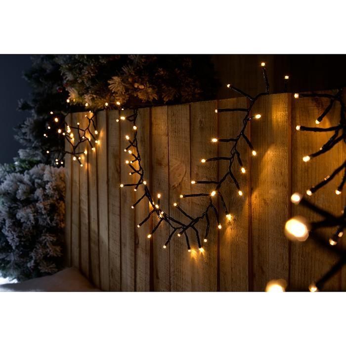 Chasing Cluster Light String Warm White Christmas Lights LED Firecracker Lights