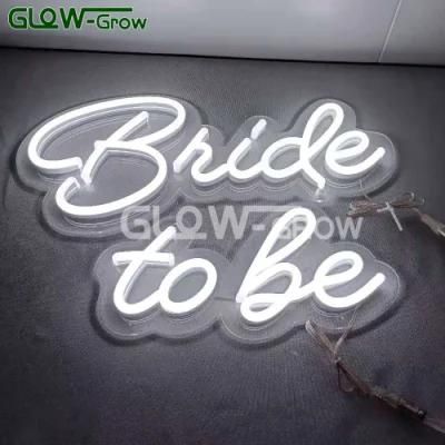 12V CE RoHS Bride to Be Neon Signs White LED Neon Lights for Wall Wedding Bachelorette Engagement Party Bridal Shower Decoration