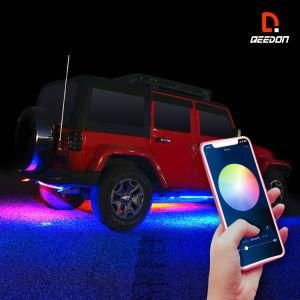 APP Control LED Strip Light Under Glow Exterior Car Light Kit for Jeep Truck Marine