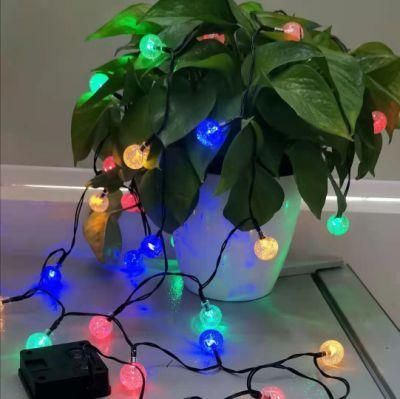 Solar Outdoor Garden String Lights, Crystal Ball Waterproof Lights and 8 Lighting Modes Solar Fairy Lights for Porch Backyard Garden