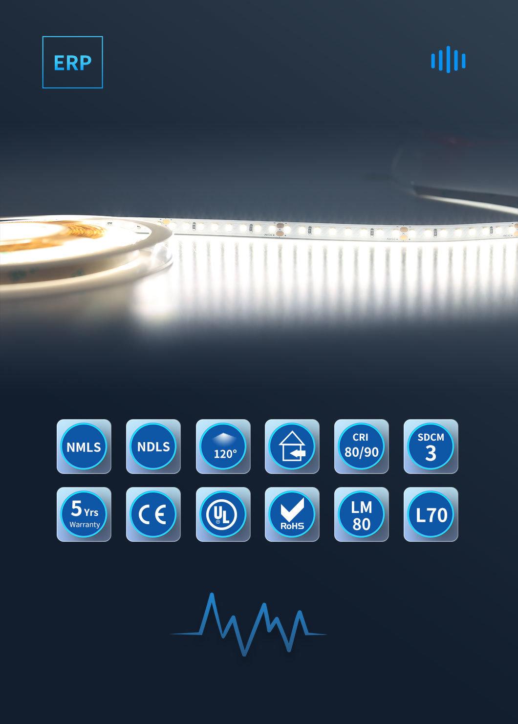 Ultra-High Luminous Efficacy 210lm/W 3000K IP65 LED Strip with ERP Standard LED Light Strips
