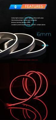 RoHS CE UL 10mm 24V Flex LED Neon Light Silicone Extrusion Flex Mini LED Lighting Neon 2835 LED Strip 3 Years Warranty