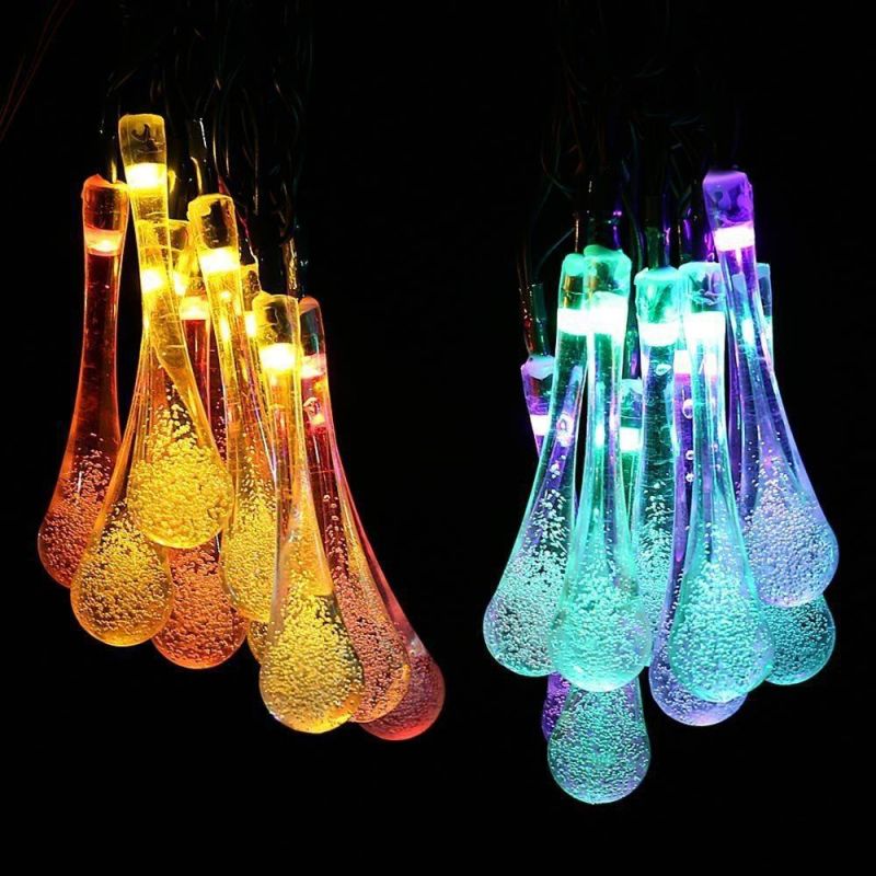 6/5/3m 30/20/10 LEDs Christmas Holiday Decoration LED Outdoor Water Drops Solar Lamp String Light
