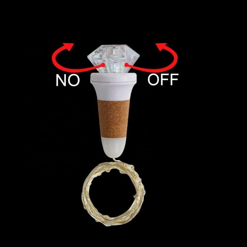 New Arrival Romantic LED Bottle Diamont Cork Light with Copper Wire String Light for Party Bar Christmas Decoration USB Rechargeable