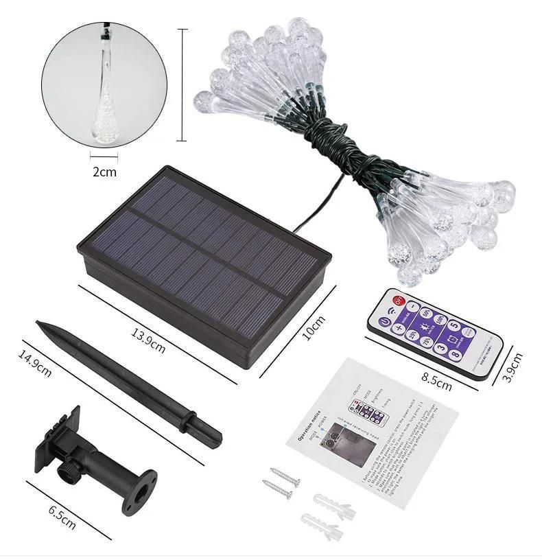 Solar Water Drop Garden LED Lamp