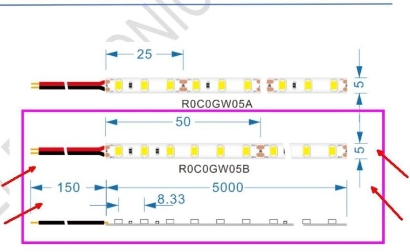 Slim 5mm PCB Narrow LED Flexible Rope Light Strip