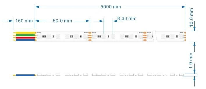 Super Dense RGB Strip 3838RGB LED CE RoHS FCC 24V