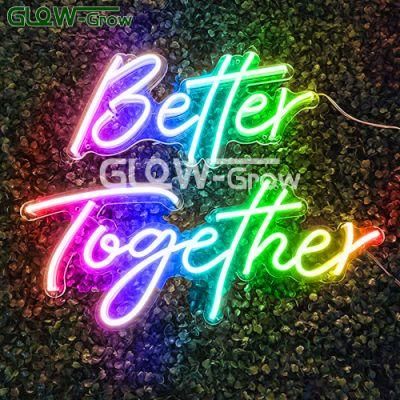 CE RoHS RGB Color Changing Better Together 12V LED Neon Light Sign with Dimmer Switch