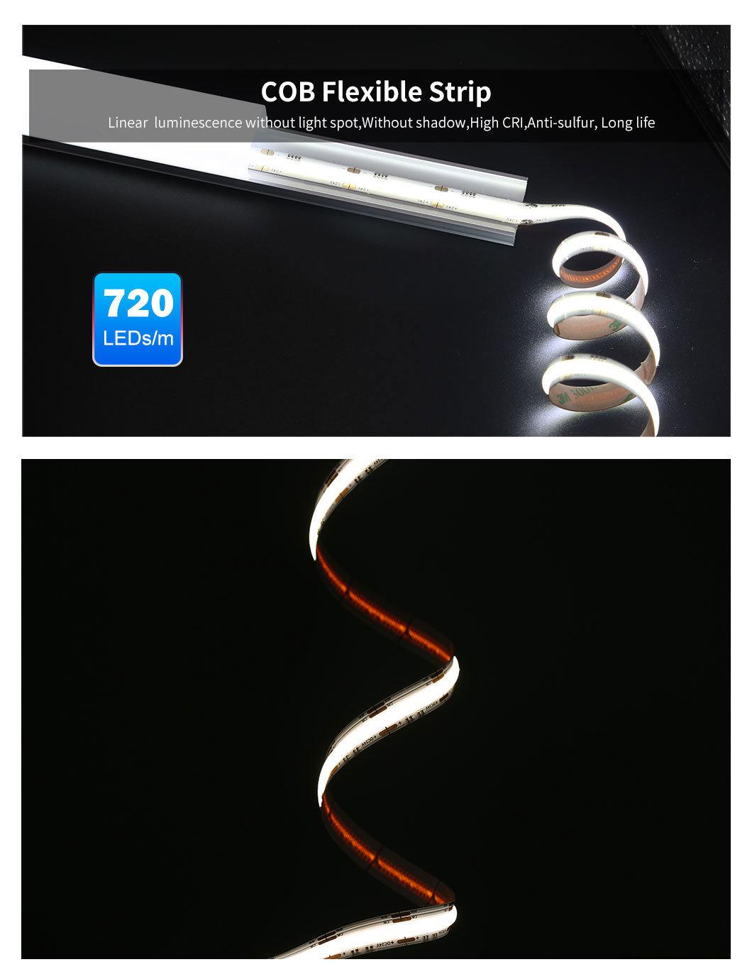 Super Slim COB Dotsfree High Brightness DC24V COB LED Strip