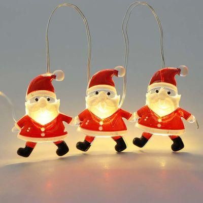 Battery Operated Santa Claus Copper Wire Fairy LED String Lights for Christmas Home Decoration