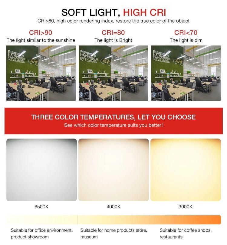 Linkable Connection Modern European Style Office LED Hanging Linear Light