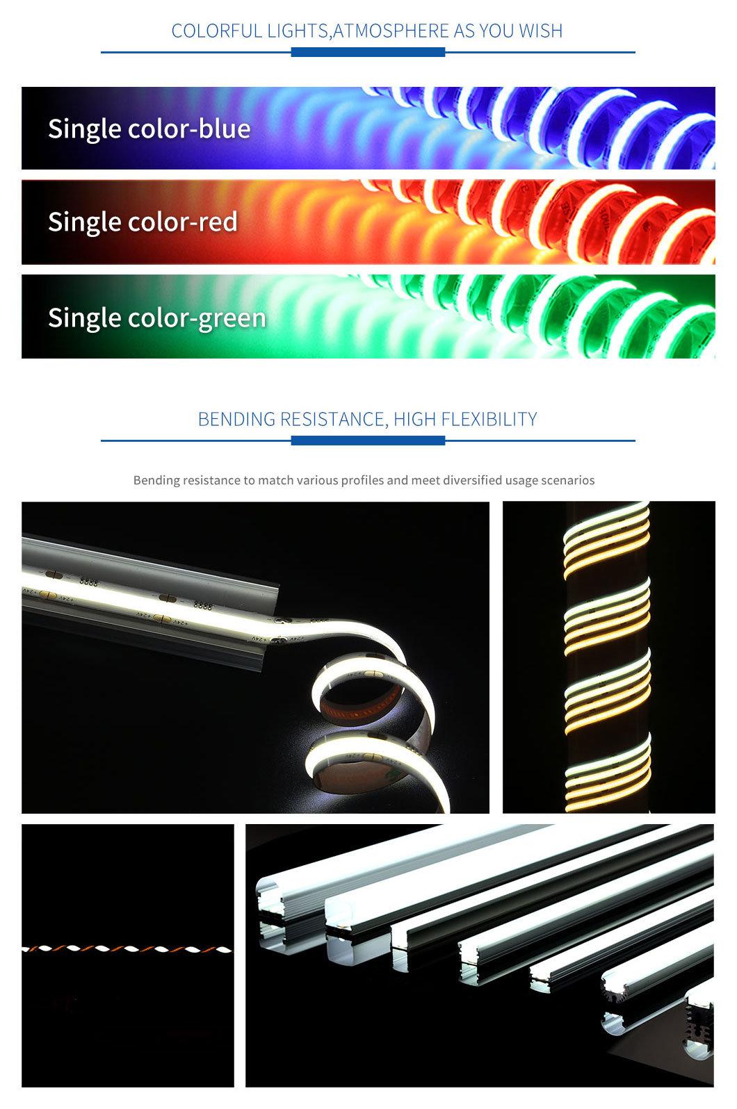 China High Density DC24V 8mm CIP20 COB Strip Linear Lighting COB LED Strip for Decorative Lighting
