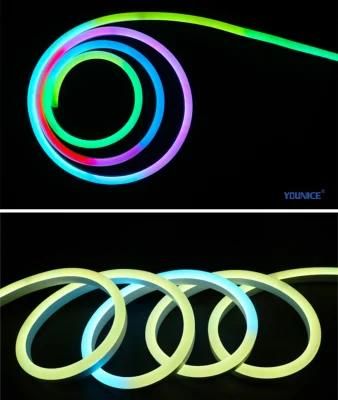 Flash Dream Color Spi 5050 RGB LED Neon Strip with Stable Signal for Architectural Lighting