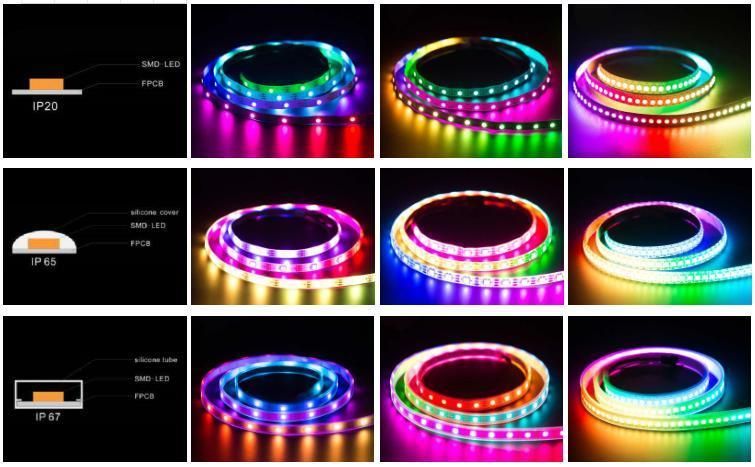 High Quality CE RoHS Digital LED Pixel Super Stable Signal for Decoration Addressable 5V Side View Ws2812 Strip
