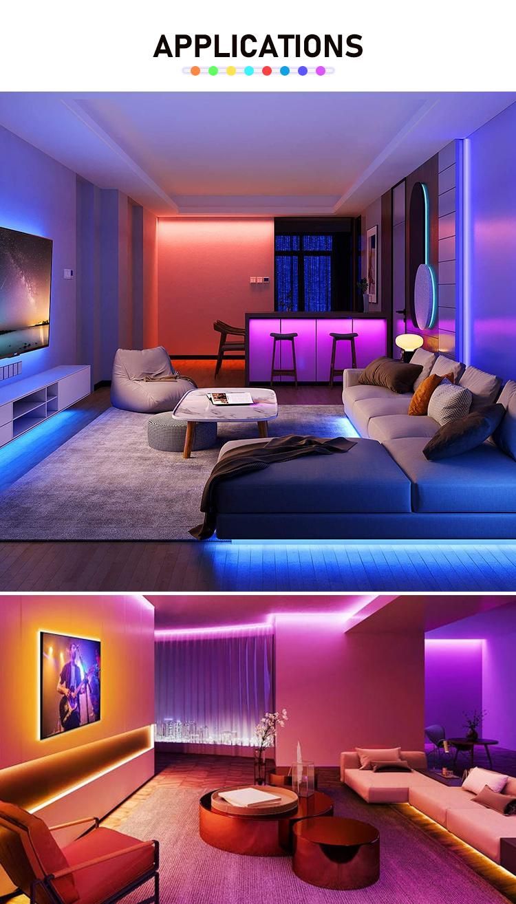 Low Price Bedroom Indoor Recyclable Cx-Lumen WiFi Connected LED Strip Light with Remote Control