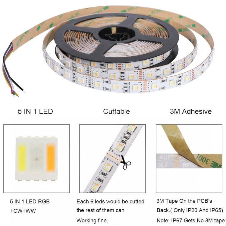 12V Car RGB Rgbcct 5050 Smart LED Strip Lights with Remote