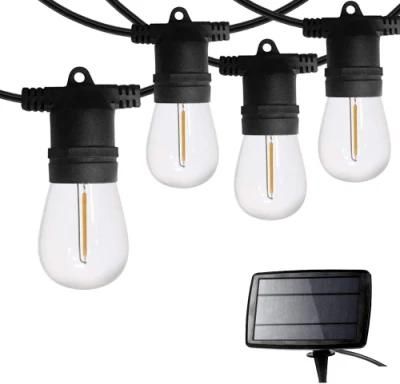 Solar String Lights Outdoor 27FT with 1.5W Edison Vintage LED Bulbs Commercial Grade Weatherproof for Home Decorative Cafe Patio Lights