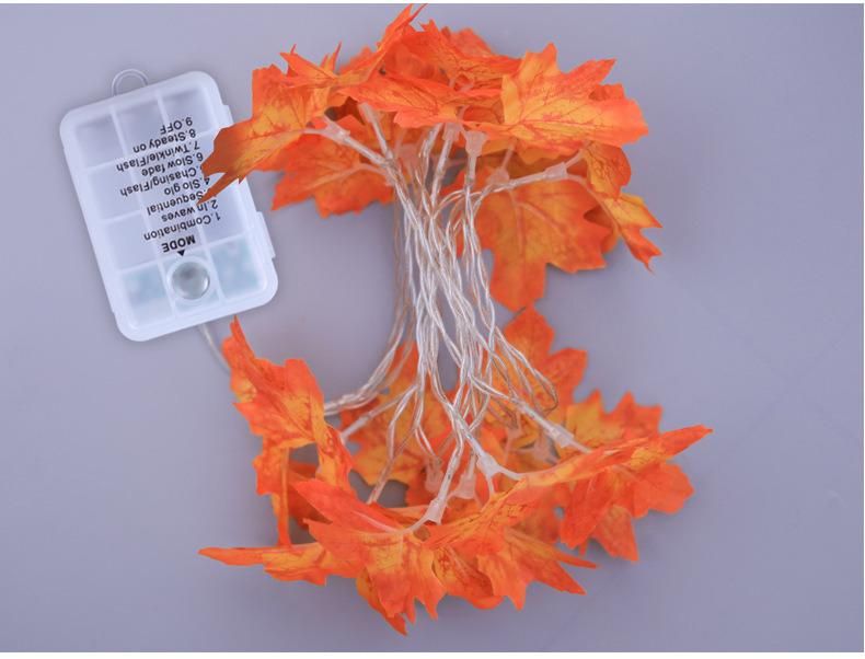LED Maple Leaf Decorative Light String Lantern for Outdoor Courtyard Party Room