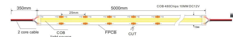Super Slim COB Dotsfree LED Flexible Strip