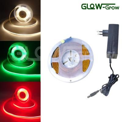 4000K Nature White 12V 5m 384LEDs/M 5mm Pfc Board COB Strip Light for Bar Mirror House Decoration