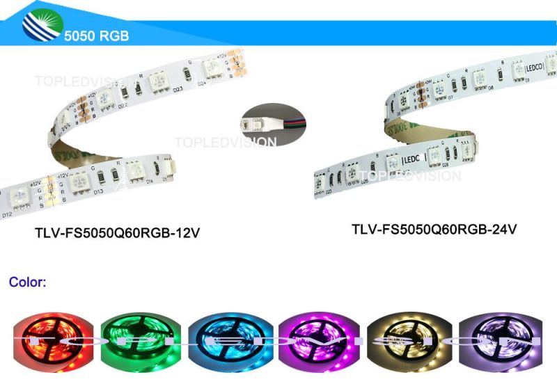 RGB LED Kits/Tape Light SMD5050 LED Strip 60LED/M 14.4W/M