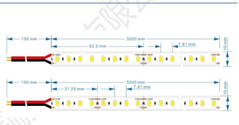 Ra90 High Brightness 160lm/W DC12V 128LEDs/M 10mm Width LED Flexible Strip