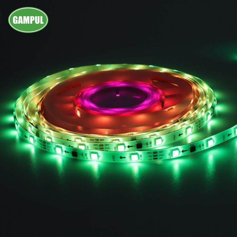 China Manufacturer 150PCS SMD5050 LEDs Flexible Smart Music Chasing RGB LED Strip Light