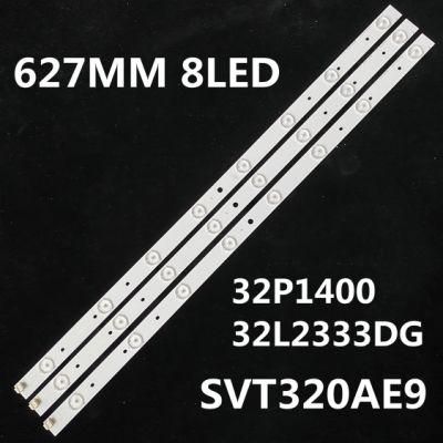 8LEDs 627mm LED Backlight Strip for Toshiba 32&quot;TV Svt320ae9 32p1300 32p1400 32p1400vt 32p1400ve 32p1400d 32p2400vt