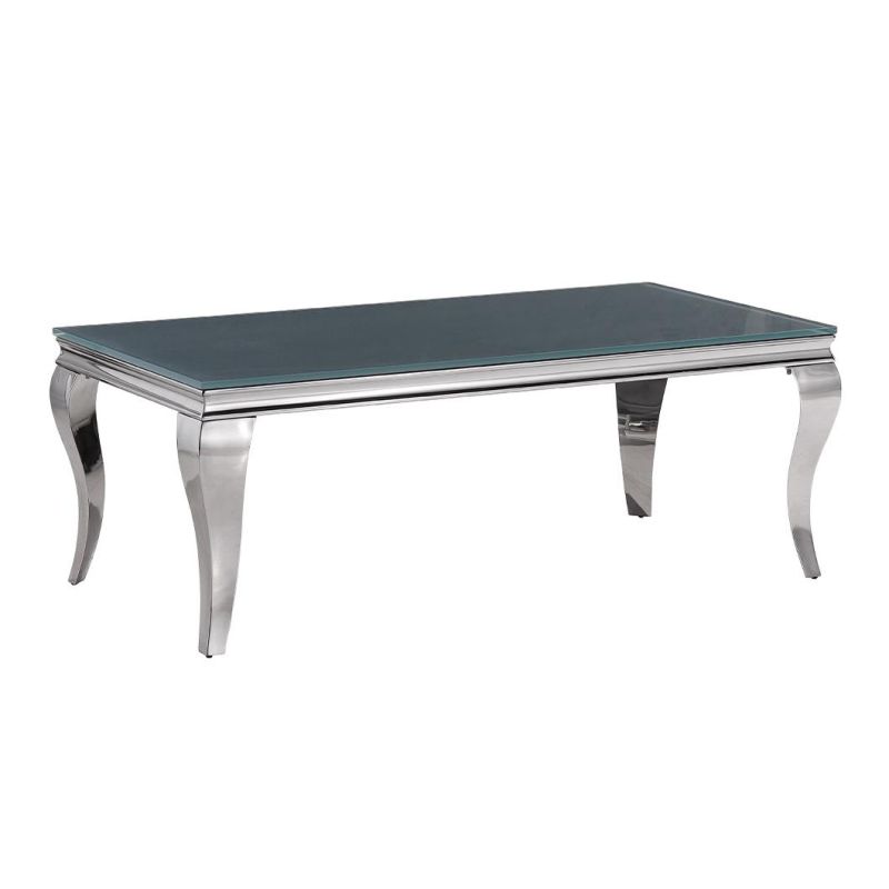 High Quality Luxury Modern Living Room Furniture Style Marble Top Stainless Steel Coffee Table