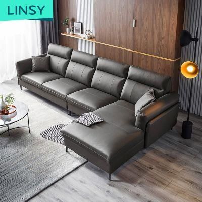 Linsy New Model Leisure Sofas Sets Sectionals Living Room Furniture Upholstered Sectional Leather Sofa Rap1K
