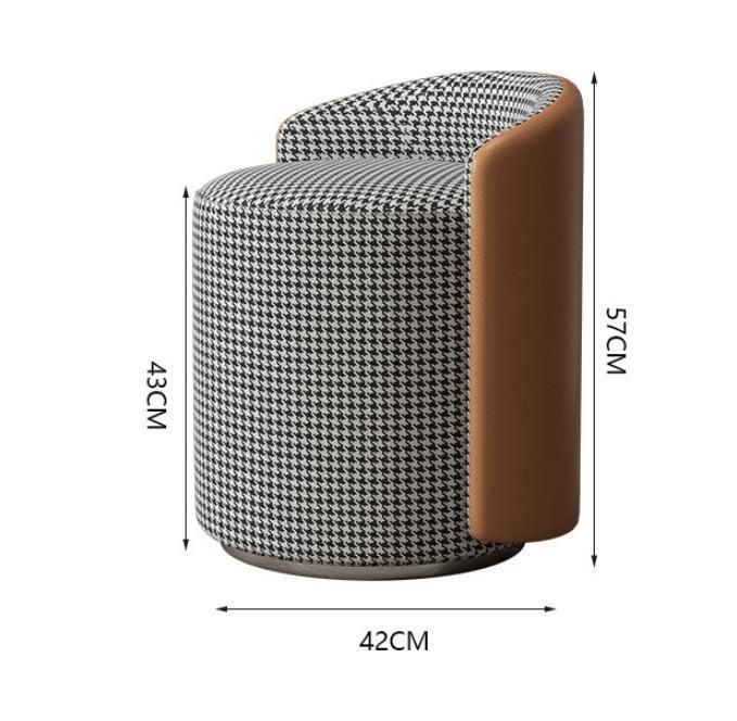 Swivel Vanity Chair Dressing Stool Lamb′s Wool Leather Backrest